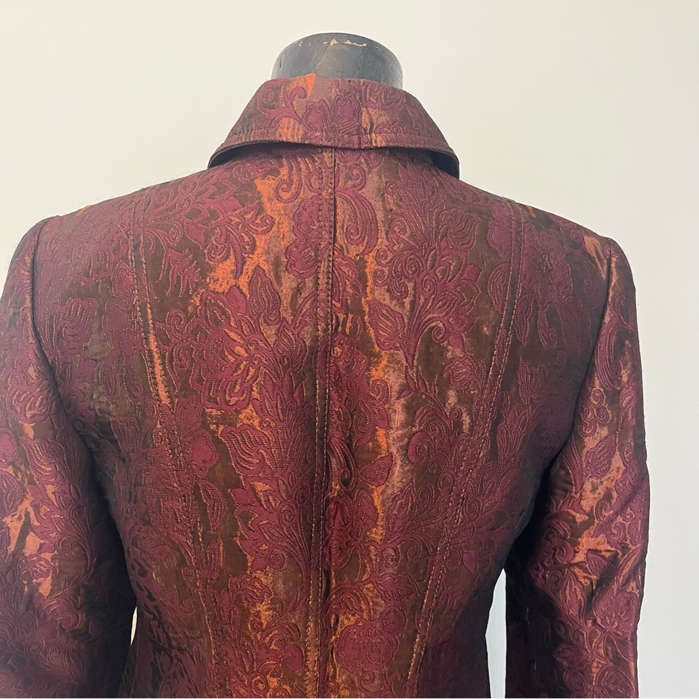 Burgundy fancy paisley blazer - Picture 4 of 5